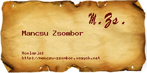 Mancsu Zsombor névjegykártya